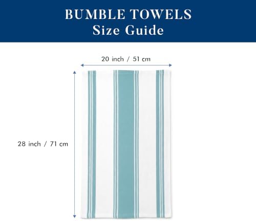 Premium Kitchen Towels 6 Pack 100% Cotton 20"x28" Dish Towels - Aqua Wide - Image 2