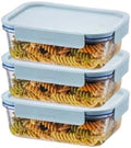 LocknLock LNG445S3M The Clear Borosilicate Glass Food Storage Containers with Lids, 6-Piece Set for Kitchen, Lunch, Meal Prep, Leftovers, Leakproof, Freezer, Microwave, and Dishwasher Safe, Mint by LocknLock