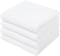 Homaxy 100% Cotton Waffle Weave Kitchen Dish Towels 4-Pack, White by Homaxy