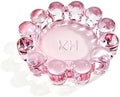 Chic Pink Bubble Glass Candle Dish – Modern Clear Glass Candle Holder for Tealights & Diffusers, Decorative Tray for Home & Tabletop Decor（1 Pack） by khtumeware