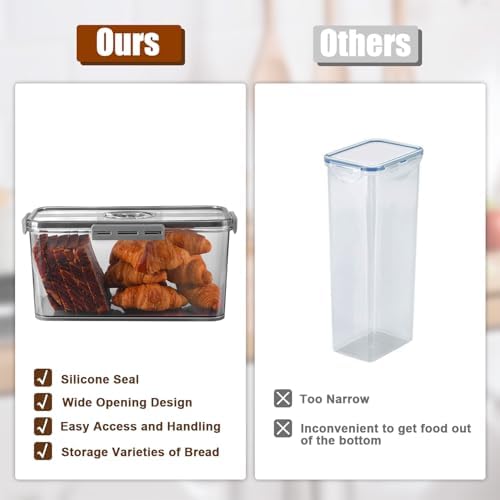 Gifhomfix Bread Box Bread Boxes for Kitchen Counter Airtight, Time Recording Bread Storage Container with Lid, Bread Keeper for Homemade Bread, Toast, Bagel, Donut and Cookies, LARGE Dark Grey - Image 4