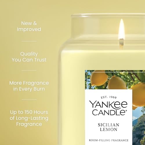 Yankee Candle Sicilian Lemon Scented Candle, 22oz Jar, Large (Pack of 4) - Image 3
