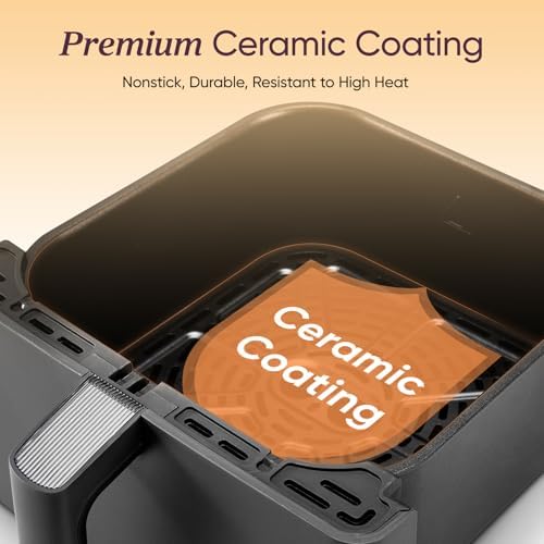 Cosori Smart Air Fryer 6.8 Qt, Dual Heating Elements, Ceramic Coating, Gray - Image 5