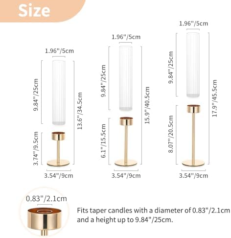 NUPTIO Tall Candlestick Holders for Centerpiece, Hurricane Candle Holder - Image 5