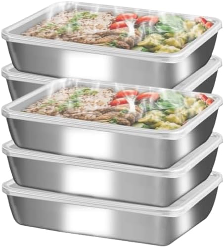 GIUOIDUO stainless steelFood Storage 12-Pack Lunch BoxContainers setsstorage box with lidfreezer FrozenKitchen tra with lidOven plateSide dish plate Freezer & Dishwasher Safe by GIUOIDUO