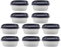 Food Storage Containers, Rubber Maid, Blue, 1.25 Cup Food Storage Containers, 20 Piece Set, Easy Find Lids, 10 Containers, 10 Lids by Utensilux