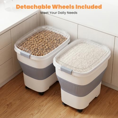 50 Lbs Rice Container, Collapsible Dog Food Storage Container - Image 3