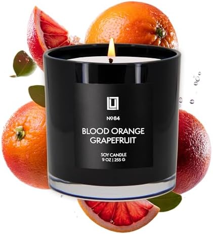 Lulu Candles | Blood Orange & Grapefruit | Luxury Scented Soy Jar Candle | Hand Poured in The USA | Highly Scented Long Lasting (9 Oz.) by LULUCANDLES