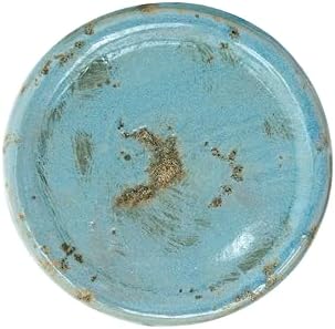 Creative Co-Op Large Distressed Blue Terracotta Pillar Candle Holder - Image 6