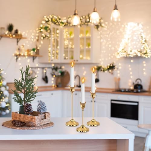 12pcs Gold Candle Holders, Candlestick Holders Taper Candle Holders for Pillar Candles Sticks Holder Decor Halloween Christmas Decorations Candle Candelabros para Centros de Mesa - Image 6