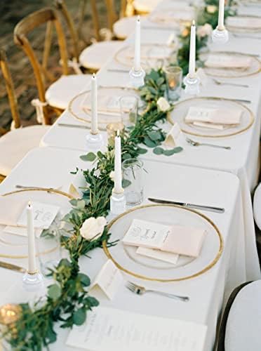 Vixdonos Taper Glass Candlestick Holders Tealight Candle Holders for Table Centerpieces, Wedding Decor and Dinner Party (3 Pcs, Gold Rim Clear) - Image 7