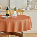 Decorelia Fall Farmhouse Round Table Cloth for Indoor/Outdoor, Harvest Thanksgiving Faux Linen Washable Tablecloth Cover for Party Dining & Kitchen Table Decor (60 Inch,Round (2-4 Seats), Orange) by Decorelia