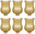 VIHOSE Bulk Set of 6 Gold 3.5" Peg Votive Holders with Rubber Gasket Glass Wholesale Candelabra Hurricane Glass Shades Votive Candleholder Cups for Stylish Home Decor by VIHOSE