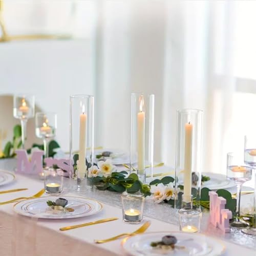 Letine 36-Pack Unscented Tealight Candles & Glass Votive Holders - Image 6