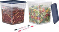 2 Pack 18 QT Commercial Food Storage Containers with Lids, BPA-Free Translucent Large Square Containers with Handles for Bulk Ingredients, Flour, Dough Rising and Pet Food Storage by GATBO