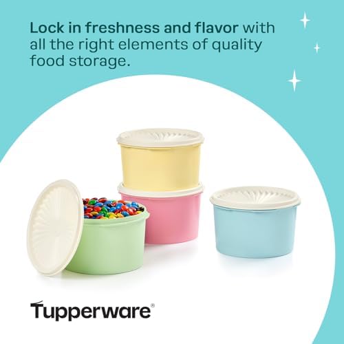 Tupperware Heritage 8-Piece Pastel Canister Set (4 Containers + 4 Lids) - Image 5