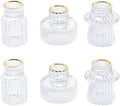 Vixdonos Taper Glass Candlestick Holders Tealight Candle Holders for Table Centerpieces, Wedding Decor and Dinner Party (6 Pcs, Gold Rim Clear) by Vixdonos