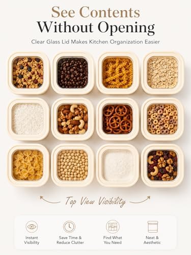 16-Pack Square Glass Pantry Storage Containers with Glass Lids - Image 5