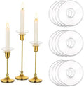 Glasseam Candle Drip Protectors, 12Pcs Clear Glass Bobeches for Candlestick by Glasseam
