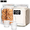 ComSaf Half Gallon Square Glass Pantry Jars with Lids 2 Pack Wide Mouth by ComSaf