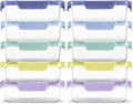 Ello Color Lock 3.4 Cup 10PC,Glass Meal Prep Sets Leak-Proof Glass Food Storage Containers with Airtight BPA-Free Plastic Lids,Dishwasher,Microwave,and Freezer Safe,Purple Rain,5 Count (Pack of 2) by Ello