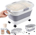 30 Lbs Rice Container, Collapsible Dog Food Storage Container by NURYOSPACESAVING