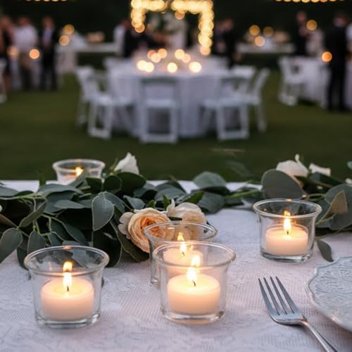 Letine 72-Pack Clear Glass Tealight Candle Holders - Thick Sturdy Votive/Tealight Holders Bulk for Wedding, Party, Home Decor | Perfect Replacement for Wall Sconces, Candelabras & Fireplace Screens - Image 6