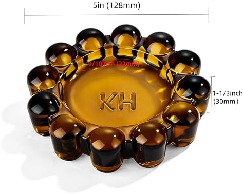 khtumeware Amber Bubble Glass Candle Dish – Modern Clear Glass Candle Holder for Tealights & Diffusers, Decorative Tray for Home & Tabletop Decor（1 Pack） - Image 2
