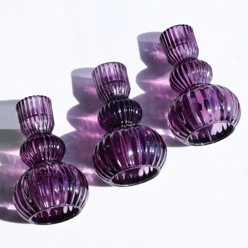 Woho Set of 6 Purple Taper Candle Holders 4.3" H for Halloween Decorations - Image 6