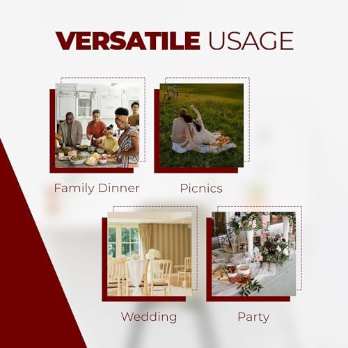 Decorelia Christmas Red Waterproof Round Table Cloth for Round,Decorative Farmhouse Tablecloths Table Cover for Holiday,Banquet,Dining& Kitchen (60 Inch,Round (2-4 Seats,Burgundy) - Image 6