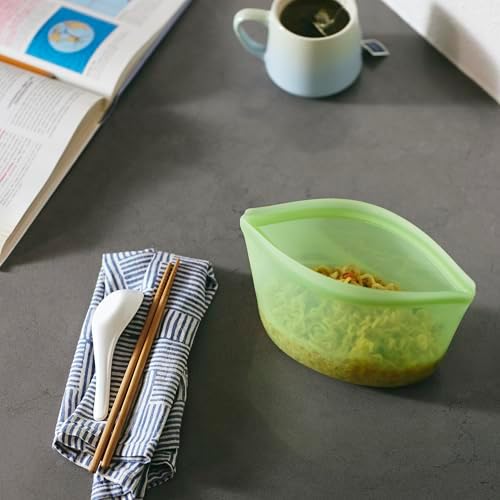 Stasher Premium Reusable Silicone Food Storage Bowl, Green, 4-Cup - Image 3