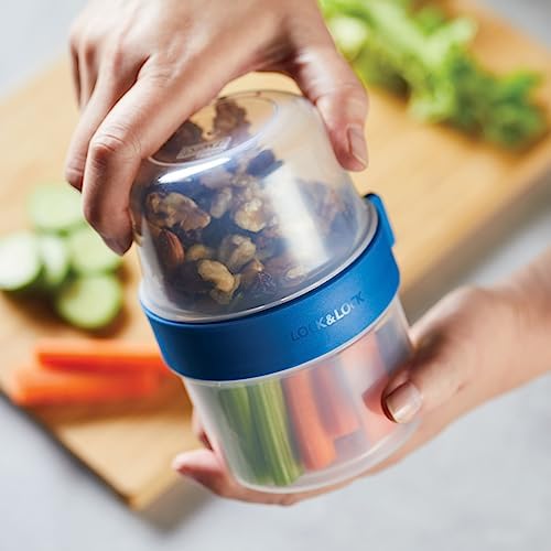 LocknLock LOCK & LOCK Easy Essentials Twist Two Way Container Food Storage Bin, BPA-Free/Dishwasher Safe, 12-Piece Set, Clear (Pack of 4) - Image 2
