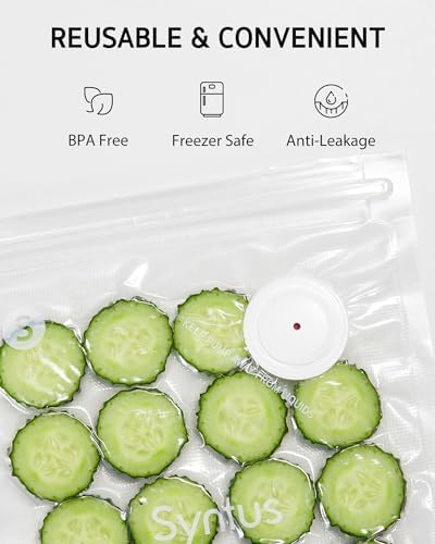 Syntus Compact Vacuum Sealer for Food with 30 Reusable Vacuum Seal Bags Set - Image 4