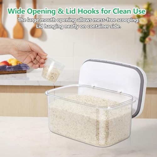Airtight 12 Lbs Flour Sugar Storage Containers 6.34 Qt Rice Holder BPA Free - Image 4