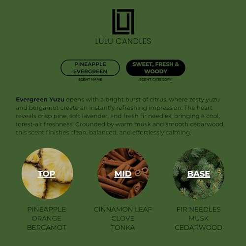 Lulu Candles Pineapple Evergreen Scented Soy Blend Jar Candle, 9 Oz. - Image 4