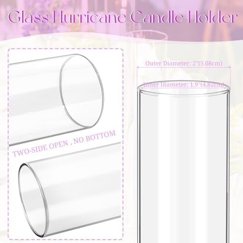24 Pcs Hurricane Candle Holder Sleeve, H:16" D:2" Clear Glass - Image 3