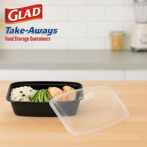 Glad Take-Aways 30-Pack Snap-Seal, Dishwasher and Freezer Safe, Reusable Food Storage Bento Box, Meal Prep Containers, Made in North America (38 oz, BPA Free) - Image 5