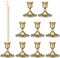 Taper Candle Stick Holder, 9PCS Brass Gold Candle Holders for Candlesticks, Vintage Metal Candlestick Holders for Dinner Room Table Centerpiece or Mantel Wedding Party Decor by DECKALY