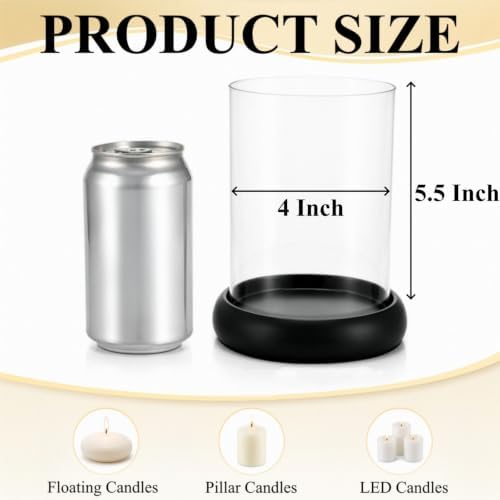 2 Pack Hurricane Candle Holders, Glass Cylinder Candleholder - Image 2