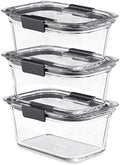 Rubbermaid Brilliance Glass Storage 4.7-Cup Food Containers with Lids Set of 3 Clear by Rubbermaid