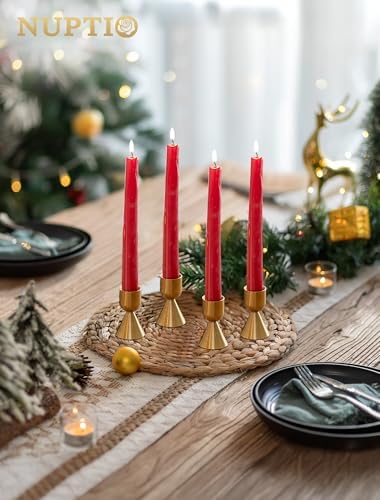 NUPTIO Brass Candlestick Holders Bulk: Solid Aluminum Taper Candleholders - Image 4