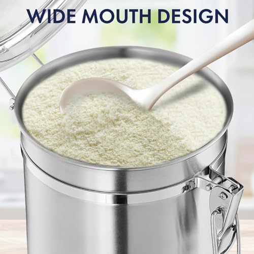 ENLOY 165oz Stainless Steel Airtight Canister for Kitchen with Clear Lid - Image 4