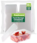 Freshware Food Storage Containers [50 Set] 25 oz Plastic Deli Containers with Lids, Slime, Soup, Meal Prep Containers, BPA Free, Stackable, Leakproof, Microwave, Dishwasher and Freezer Safe by Freshware