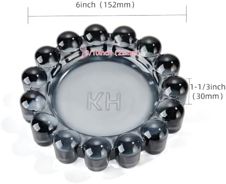 khtumeware Large Black Bubble Glass Candle Dish – Modern Clear Glass Candle Holder for Tealights & Diffusers, Decorative Tray for Home & Tabletop Decor（1 Pack） - Image 2