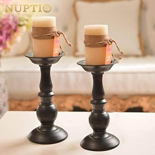 2 Pcs Black Pillar Candle Holders, Most Ideal for 3" Pillar Candles, Gifts for Wedding, Party, Home, Spa, Reiki, Votive Candle (2 x L) - Image 3