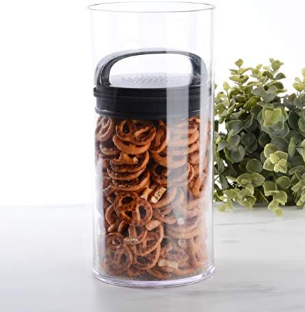 Prepara Evak Fresh Saver, Medium-Tall Airless Canister with Black handle, 2.3 Quart, Clear (Pack of 2) - Image 3