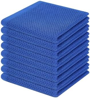 Homaxy 100% Cotton Waffle Weave Kitchen Dish Cloths 8-Pack, Blueberry by Homaxy