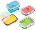 Collapsible Food Storage Containers with Airtight Lid, 11.8 oz, Small Kitchen Stacking Silicone Collapsible Meal Prep Container Set for Leftover, Microwave Freezer Dishwasher Safe, 4 Colors, Set of 4 by Annaklin