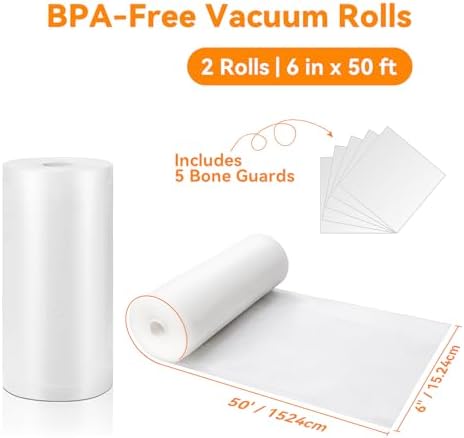Wevac Vacuum Sealer Bags for Food 6x50 2 Rolls, Fit Food Saver Machines - Image 2