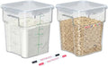 2 Pack 4 QT Airtight Commercial Food Storage Containers, Clear Food Storage Container with Built-In Labeling Area, Stackable for Coffee Beans, Sugar, Rice and Dry Goods, Tall Model by GATBO